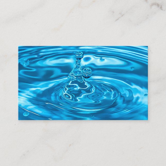 Water Background - Blue Business Card (Front)