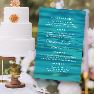 Water Background Budget Wedding Menu Template