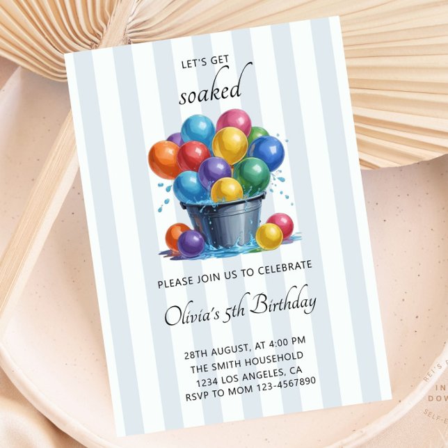Water Balloon Birthday Party Summer Water Fight Invitation (Creator Uploaded)