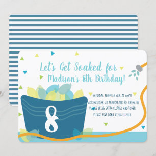 Water Balloon Fight Birthday Invitation