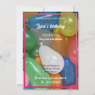 water baloon birthday party  invitation