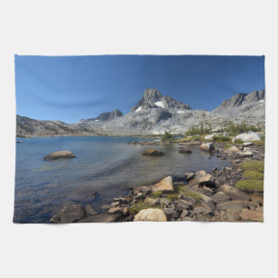 Water Banner Peak Thousand Island Lake Tea Towel