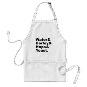 Water & Barley & Hops & Yeast   Beer Ingredients Standard Apron