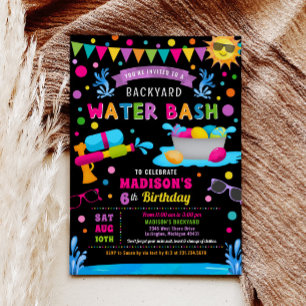 Water Bash Girl Summer Birthday Party Invitation