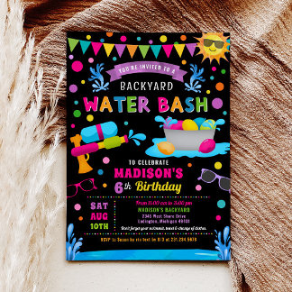 Water Bash Girl Summer Birthday Party Invitation