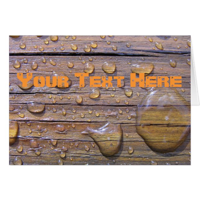 Water Beads On Stained Wood Photograph (Front Horizontal)