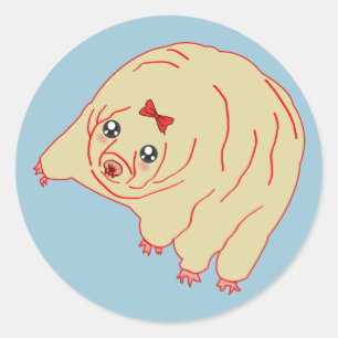 Water Bear Cute Anime Tardigrade Classic Round Sticker