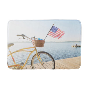 Water Bicycle By the Lake Bath Mat