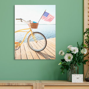Water   Bicycle By the Lake Canvas Print