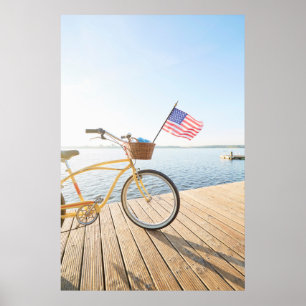 Water   Bicycle By the Lake Poster