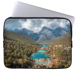 Water   Blue Moon Lake, China Laptop Sleeve