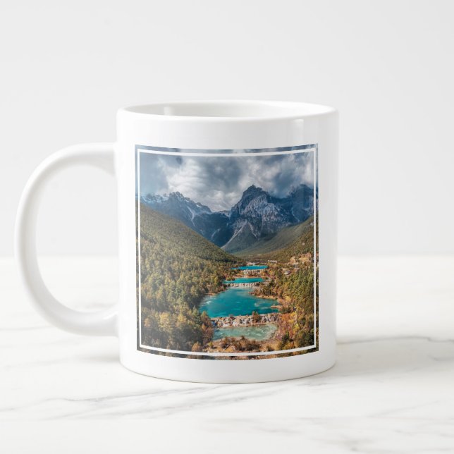 Water | Blue Moon Lake, China Large Coffee Mug (Left)