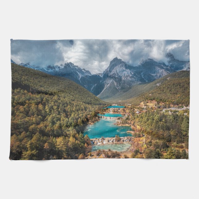 Water | Blue Moon Lake, China Tea Towel (Horizontal)