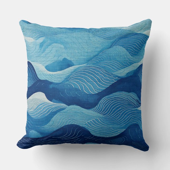 water blue pattern cushion (Front)