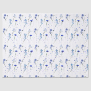 Water Blue Wildflower Wedding  Tissue Paper