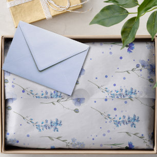 Water Blue Wildflower Wedding Tissue Paper