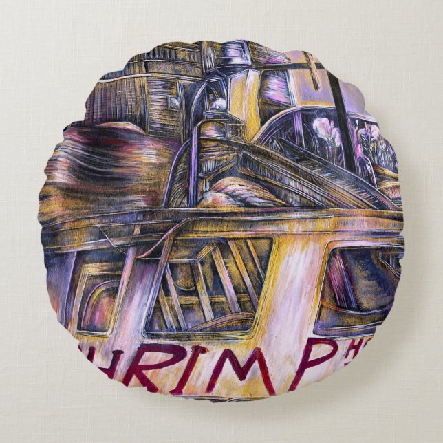 Water-Born Mystery Meat Round Cushion (Front)