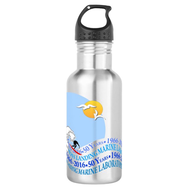 Water Bottle (18 oz): MLML 50th wave (Front)