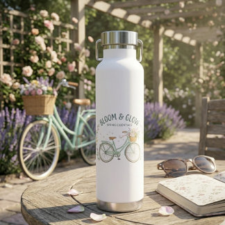 Water Bottle Bloom & Glow Vintage Bicycle Spring f