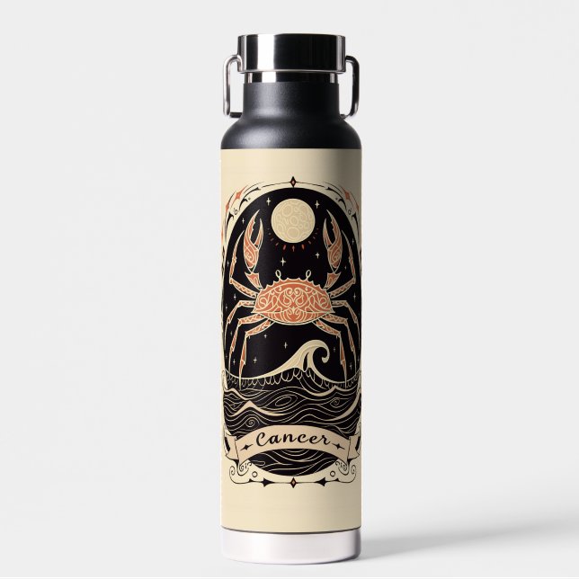 Water Bottle Cancer Celestial Zodiac Art (Front)