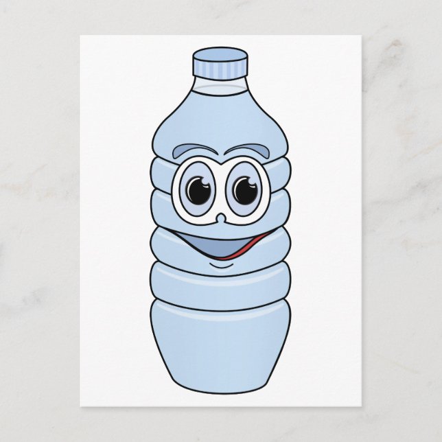 Water Bottle Cartoon Postcard (Front)