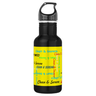Water Bottle, Clean and Serene, Yellow 532 Ml Water Bottle