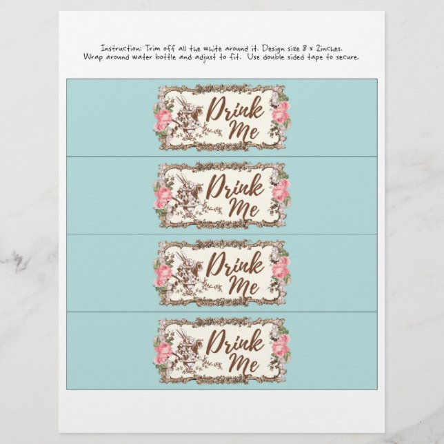 water bottle Drink ME-  Alice in wonderland drink Flyer (Front)