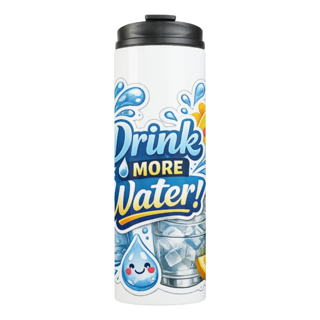 Water bottle drink more water (Front)