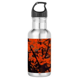 Water Bottle Fall Red Tree Painting