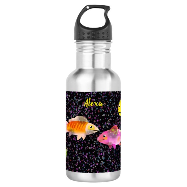 Water Bottle for Children Fish & Dots (Front)