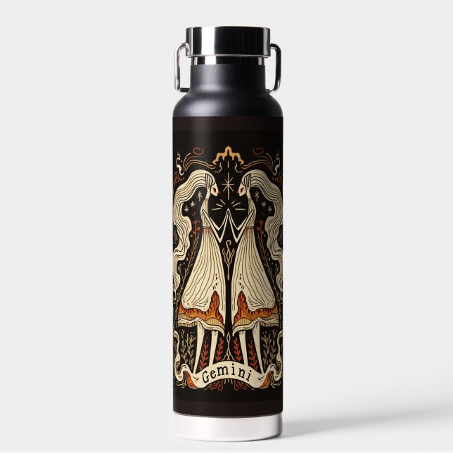 Water Bottle Gemini Celestial Zodiac Art (Front)