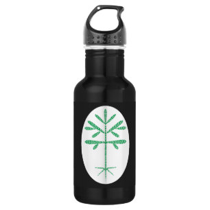 Water Bottle in Black with a Green Sapling
