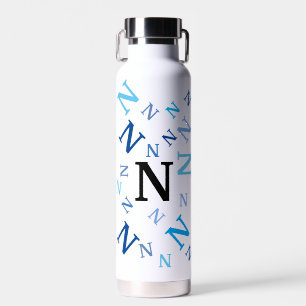 Water Bottle - Jumbled Letters in Blue