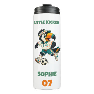 Water Bottle Kids Custom Name Soccer Toucan