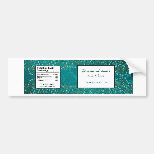 Water Bottle Label Arabian Teal (Front)