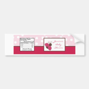 Water Bottle Label Berry Garden Pink Lady Bug