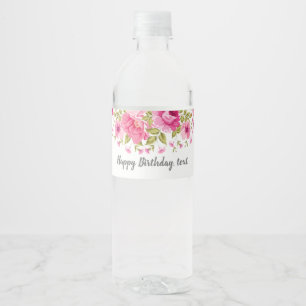 water bottle LABEL - boho floral
