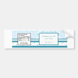 Water Bottle Label Green and Blue Daisies