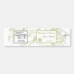 Water Bottle Label Green Gerbera Daisy Flowers Lig