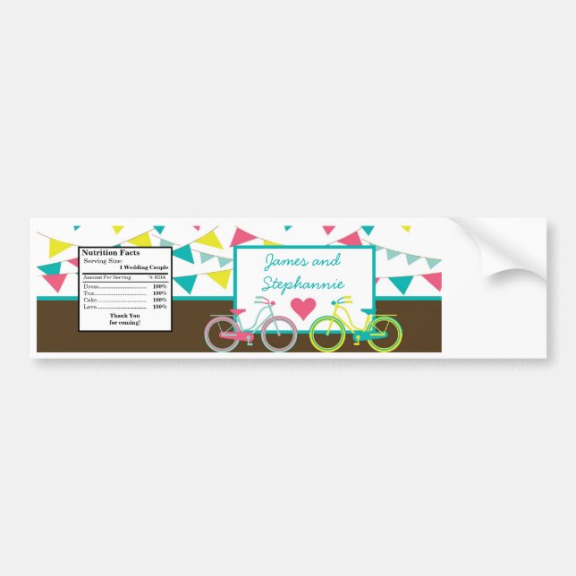 Water Bottle Label Love Lovers Bikes Bicycle Carni (Front)