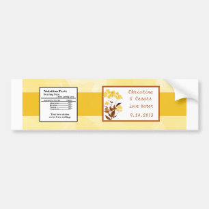 Water Bottle Label Mustard Yellow Poppy Flower Bro