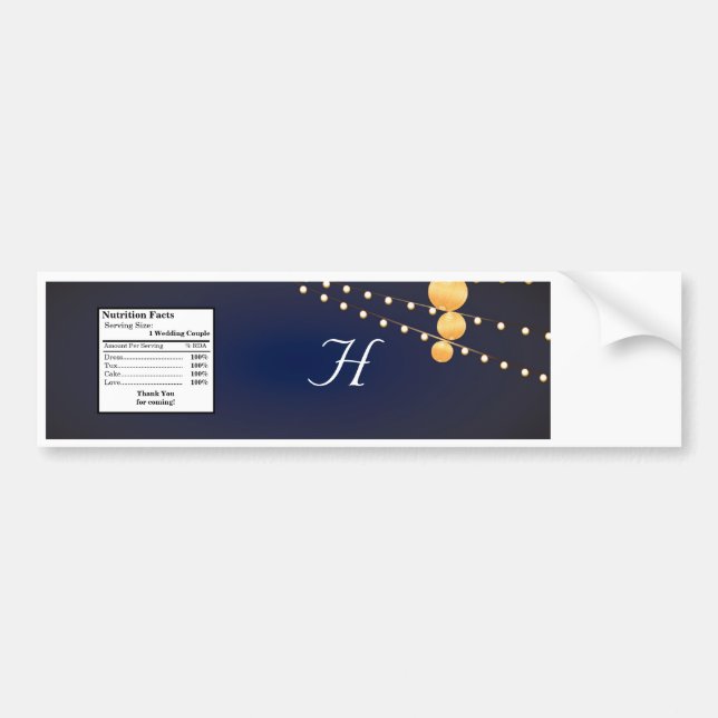 Water Bottle Label Paper Lanterns on Blue Chineese (Front)