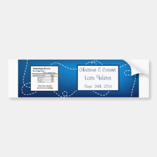 Water Bottle Label Paper Plane Flying Blue loops