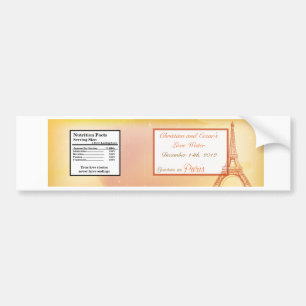 Water Bottle Label Paris Peach