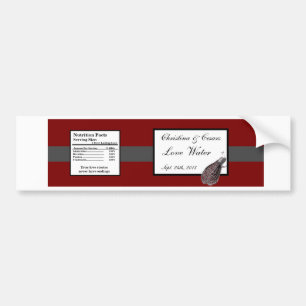 Water Bottle Label Peacock Red Black White