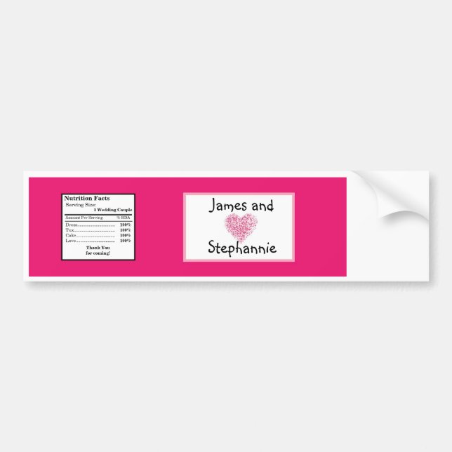 Water Bottle Label Pink Floral Petals Flower Rose (Front)