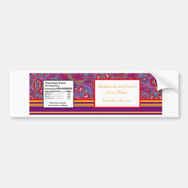 Water Bottle Label Purple Palace India (Front)