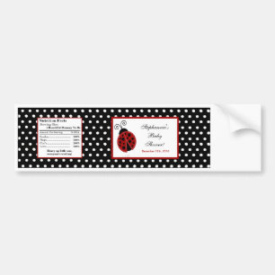 Water Bottle Label Red Ladybug