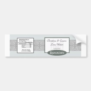 Water Bottle Label Soft Blue Islamic Ramadan Bluis