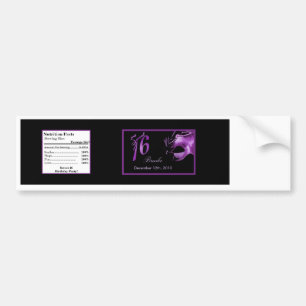 Water Bottle Label Sweet 16 Purple Lilac Black